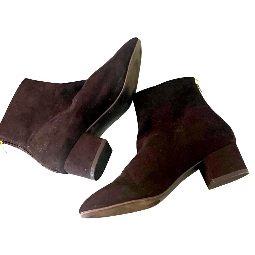 Betsy Johnson women’s boots size 6 ankle  black suede/ rhinestone trim - Picture 6 of 9